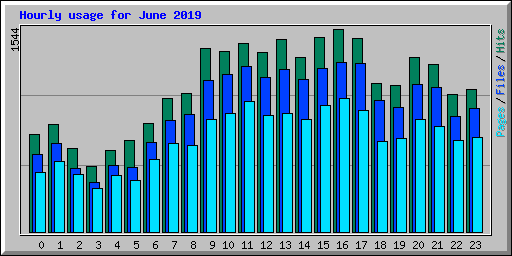 Hourly usage for June 2019