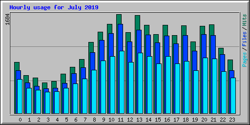 Hourly usage for July 2019