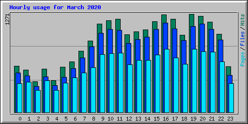 Hourly usage for March 2020