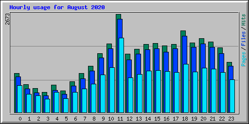 Hourly usage for August 2020