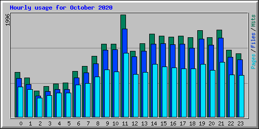 Hourly usage for October 2020