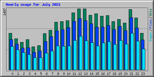 Hourly usage for July 2021